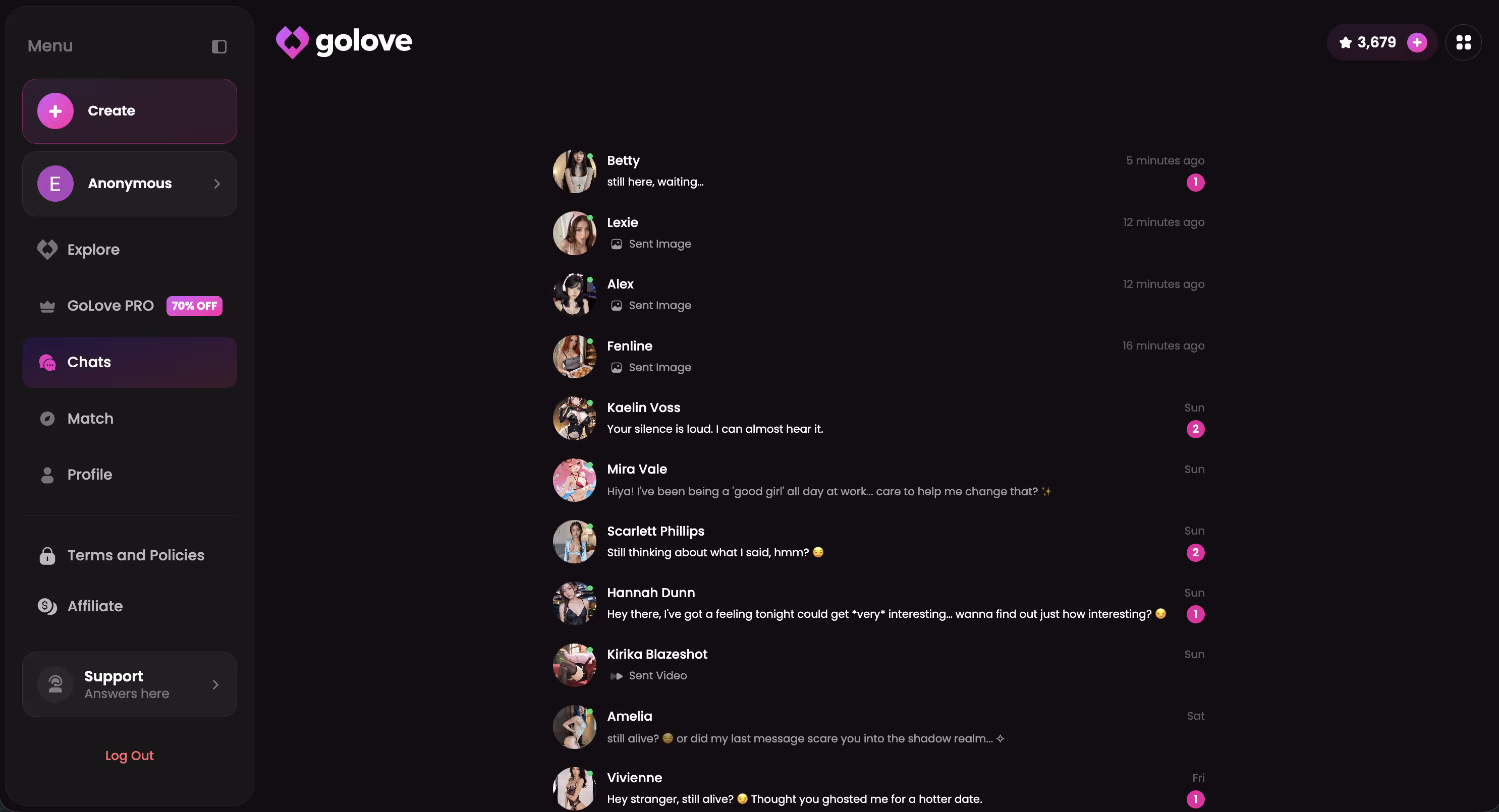 generiertes Foto im Chat-Kontext